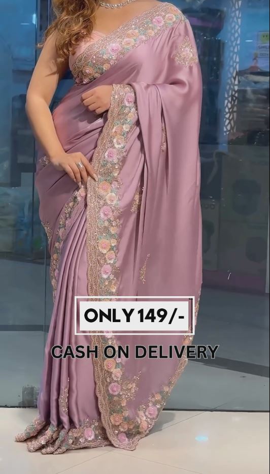 Light purple silk party wear saree