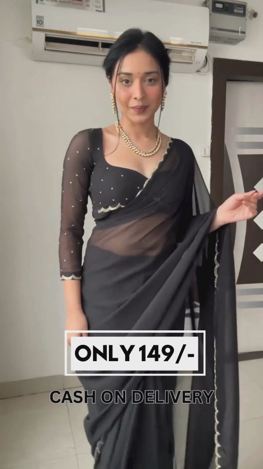 Women Georgette Pre-Stitched Saree