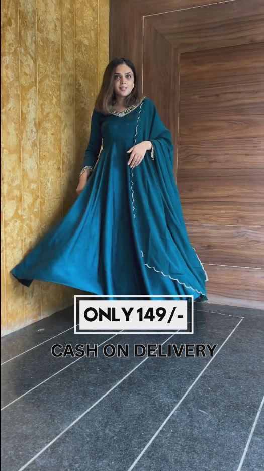 Women Teal Blue Kurta with Trousers & Dupatta