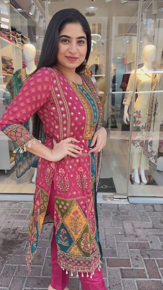 Beautiful Masine Mirror Work Salwar Suit