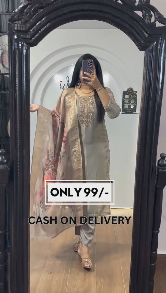 HAND WORKED TISSUE UNSTITCHED SALWAR SUITS