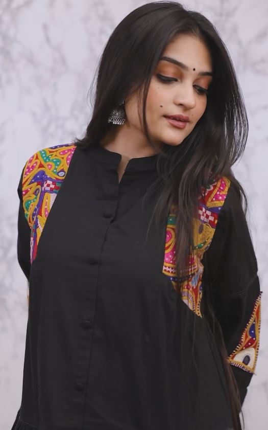 Panther Black Fusion Salwar Kameez Set