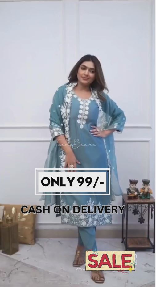 Women Floral Embroidered Regular Thread Work Kurta with Chiffon Dupatta