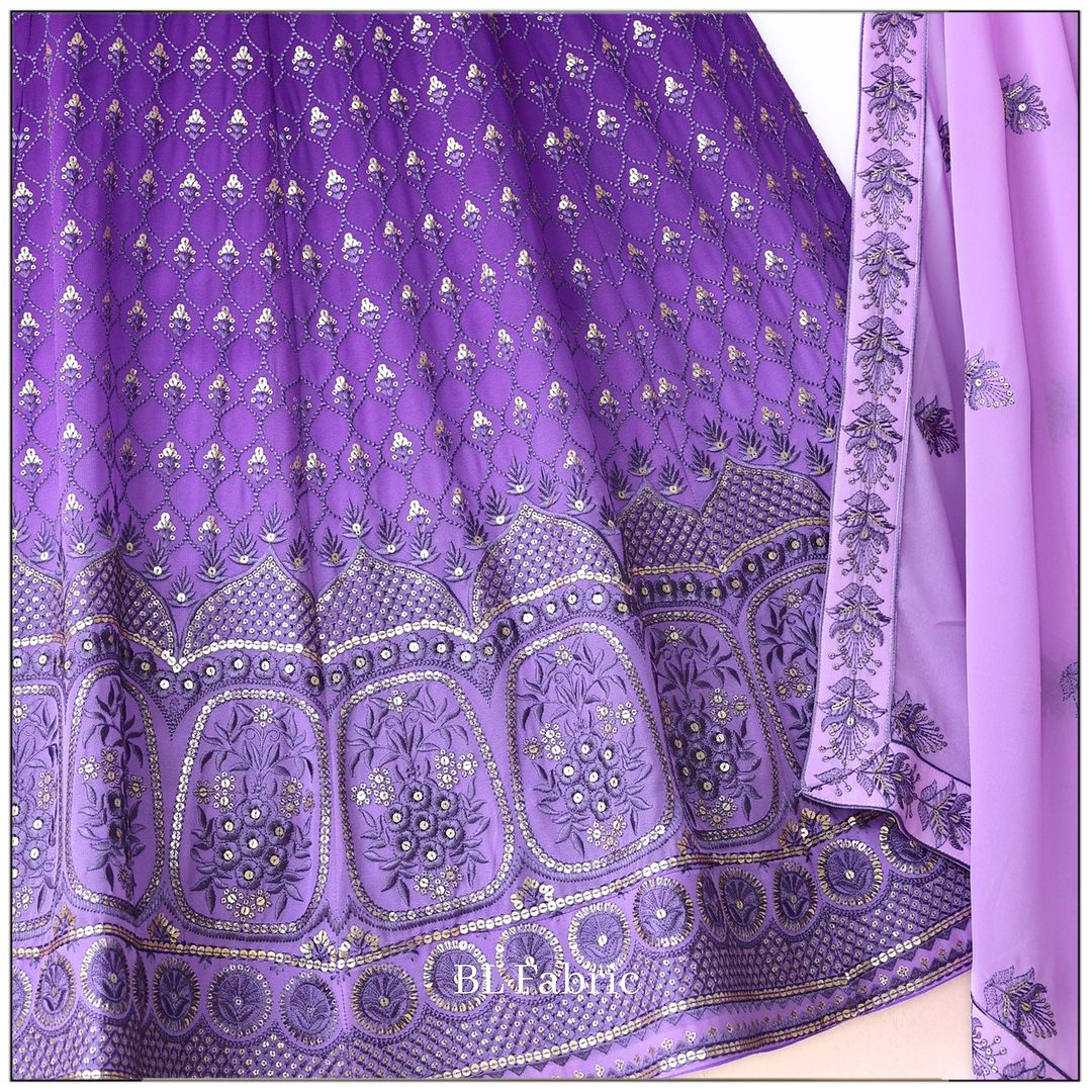 Purple Color Georgette And Thread With Sequnce Work Party Wear Collection Special Lehenga Choli Set