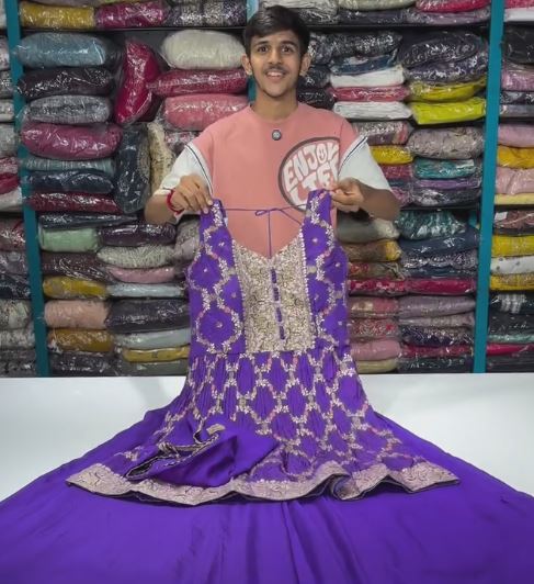 Shining Heavy Work Purple Pakistani Sharara Suit