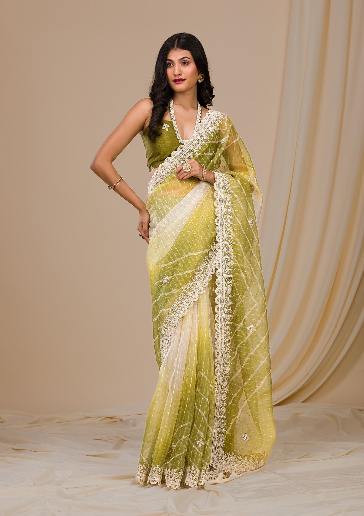 Mehendi Gotapatti Net Saree