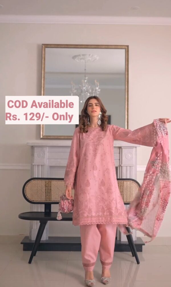 Trendy Dusty Pink Pure Mul Cotton Lucknowi Work Kurta Sets on Sale