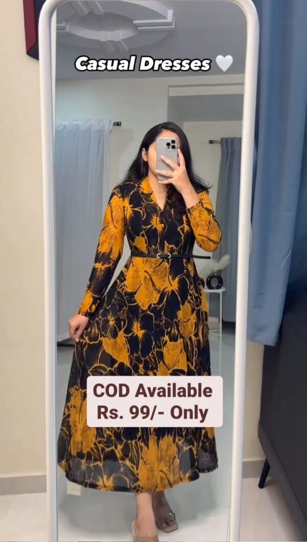 Beautiful Trendy Flower Printed Power Net Black Gowns on Sale
