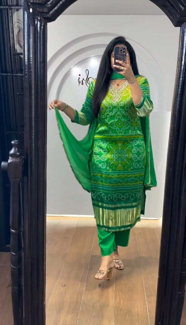 Trendy Bandhani Block Print Red Salwar Suit On Mega Sale - Image 4